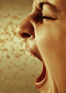 Woman Yawning
