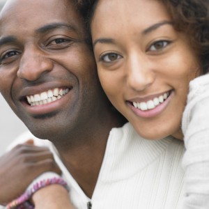 Close up of couple smiling